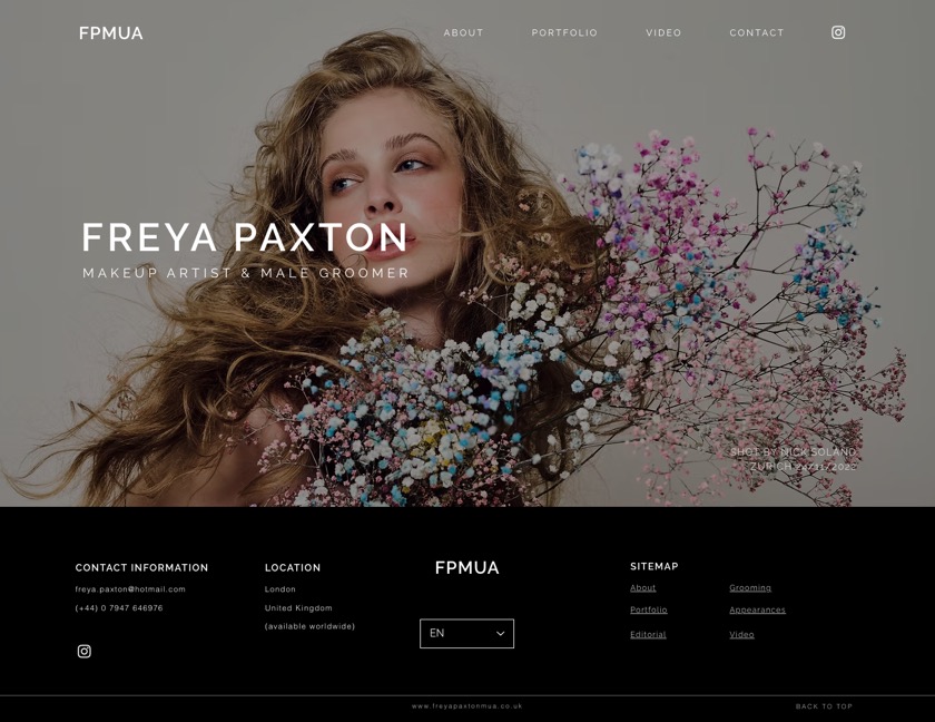 Freya Paxton MUA website